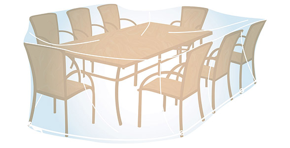 Rectangular/oval dining set cover XL