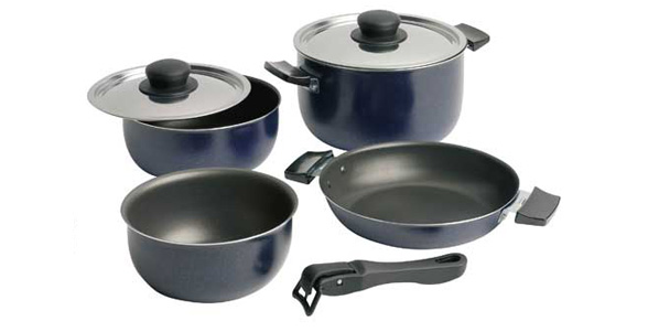 Camping Cook Set 9 Pieces Non Stick Coated