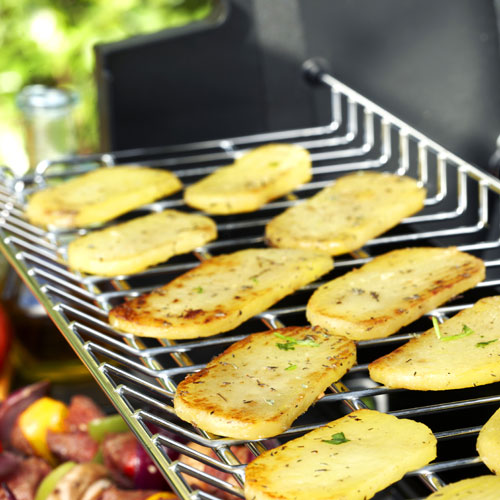 Grilled potato slices